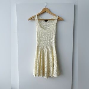 Ivory White Lace Sleeveless A-Line Mini Dress